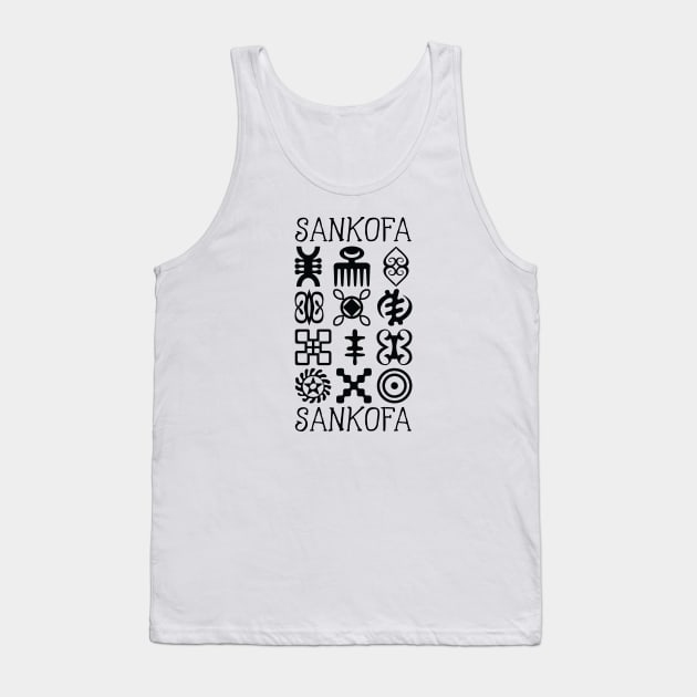 Sankofa Collection. African Adinkra Symbols. Tank Top by Vanglorious Joy